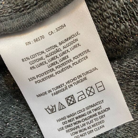 Anthropologie Saturday Sunday Metallic Knit Ingleside Gray Open Front Cardigan - Picture 7 of 7